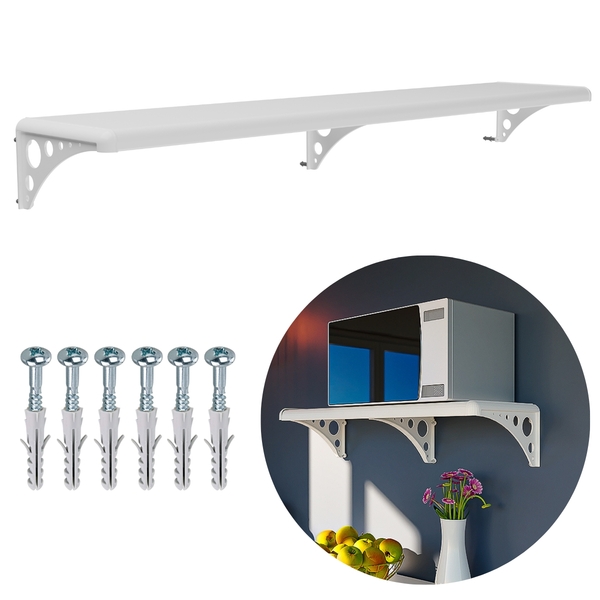 Prateleira Multiuso Branca Com Suporte | 120x30cm | Astra